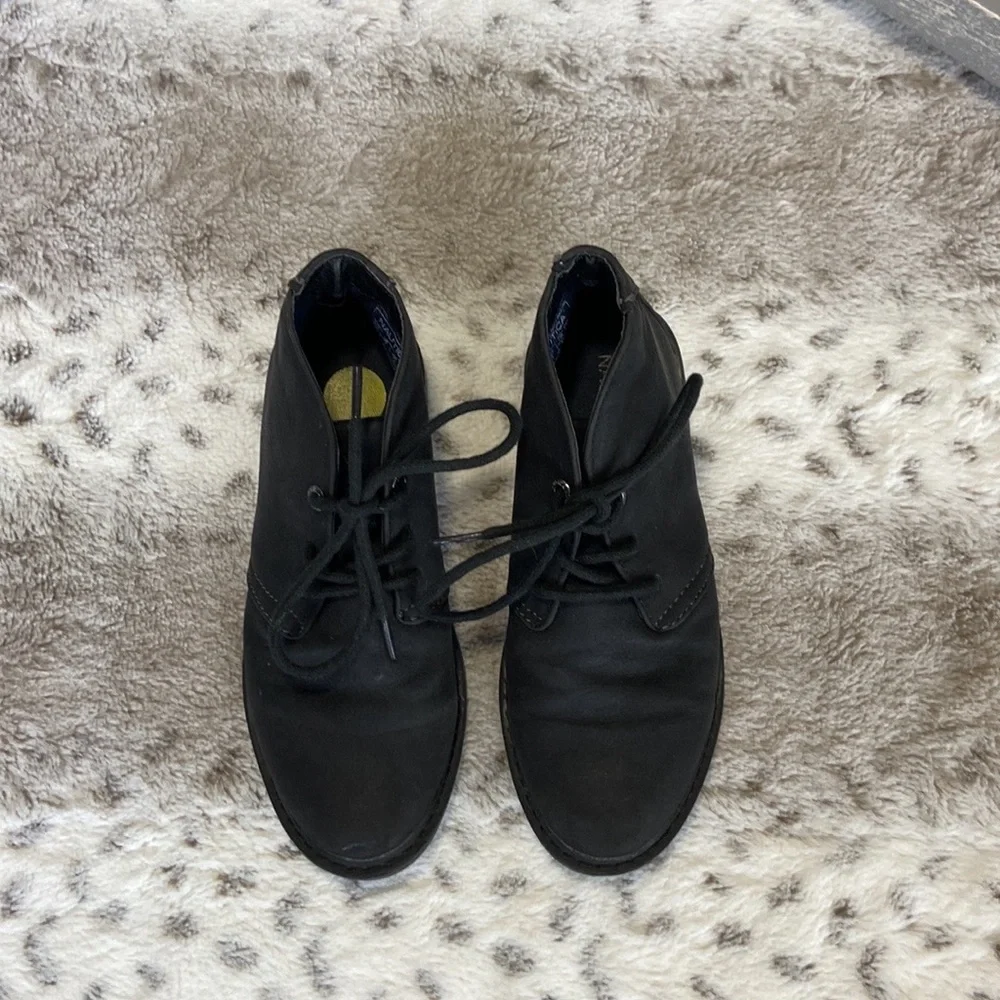 Nautica black dress shoes boys size 1 formal event holiday garden party preppy